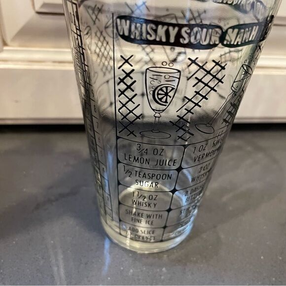 Vintage Federal Glass drink mixer printed graphic recipe tumbler - Picture 9 of 10